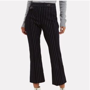 Derek Lam 10 Crosby Velvet Striped Cropped Denim Jeans in Navy sz‎ 2